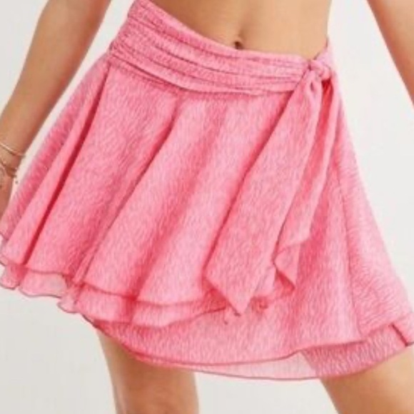 aerie Dresses & Skirts - 💌 Aerie Pink Tie Flowy Skirt